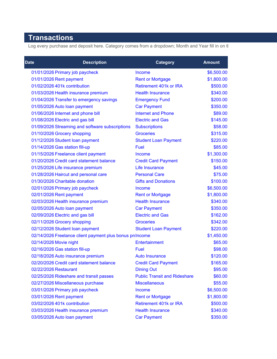 Annual Budget and Net Worth Tracker preview 6
