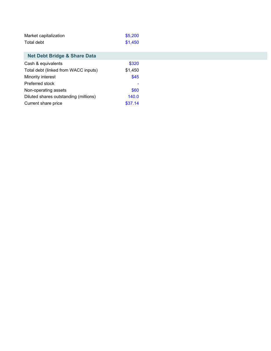 DCF Valuation Model (WACC + Sensitivity Tables) preview 6